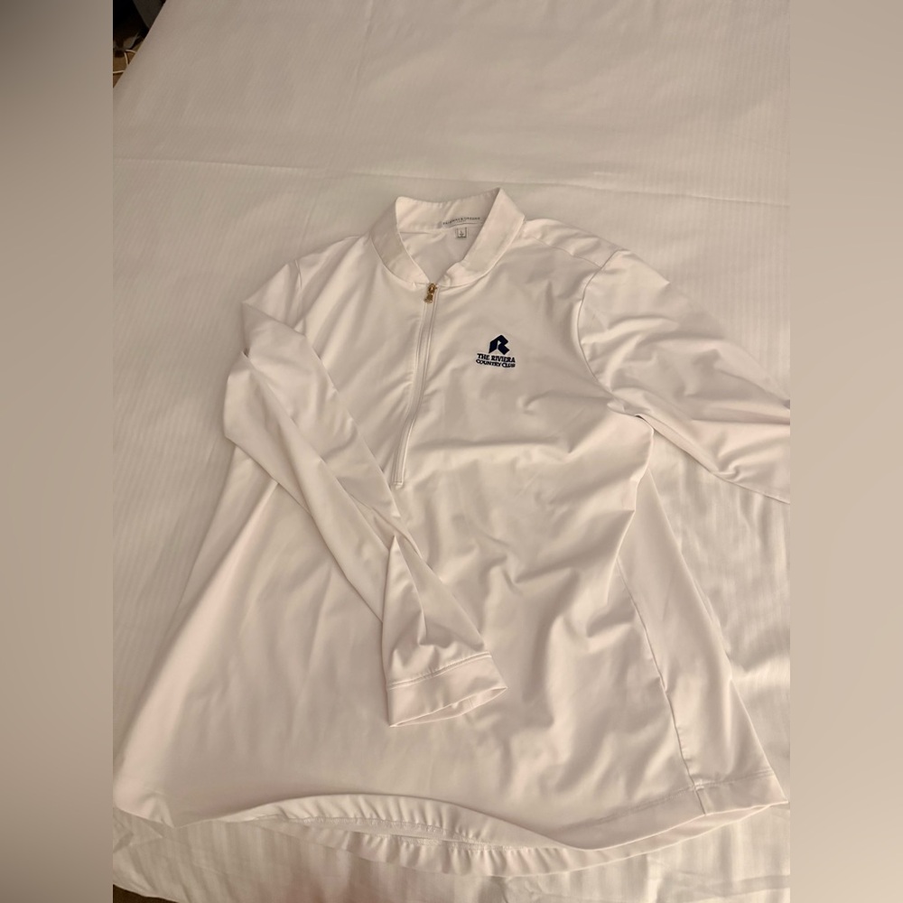 & Green white quarter zip L Riviera logo